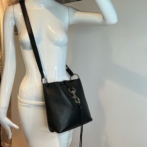 Rebecca Minkoff Megan Small Feed Bag Crossbody Black Leather Bag